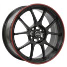 Alu kola INTER ACTION PHOENIX, 17x7 4x100 ET40, černá lesklá s červenou linkou