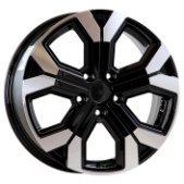 Alu kola AGT 16260, 16x6.5 5x108 ET40, černá + leštěný límec