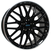 Alu kola CMS C25, 19x8 5x120 ET52, černá + leštěný límec (zátěžová)