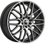 Alu kola CMS C25, 18x7.5 5x112 ET47, černá lesklá + leštěný límec