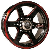 Alu kola Mille Miglia HI526, 16x8 6x139.7 ET0, Černá + červený límec