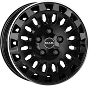 Alu kola MAK OVERLAND, 16x6.5 6x120 ET51, černá lesklá + leštěný límec (zátěžová)