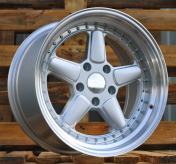 Alu kola Racing Line 7961F, 17x7.5 4x100 ET30, stříbrná + leštěný límec