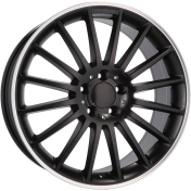 Alu kola Racing Line A1020, 18x9 5x112 ET50, Černá matná + leštěný límec