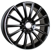 Alu kola Racing Line B1048, 19x8.5 5x112 ET43, Černá matná + leštěný límec