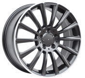 Alu kola Racing Line B1048, 19x8 5x112 ET43, Černá + leštěný límec