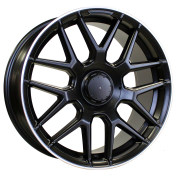 Alu kola Racing Line B1258, 19x8.5 5x112 ET38, černá matná + leštěný límec