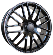 Alu kola Racing Line B1268, 18x8 5x112 ET45, Černá matná + leštěný límec