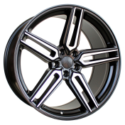 Alu kola Racing Line B1382, 20x9 5x120 ET35, Černá matná + leštění