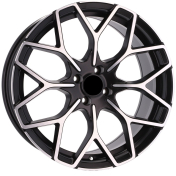 Alu kola Racing Line B1449, 16x5.5 3x112 ET30, Černá matná + leštění