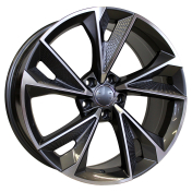 Alu kola Racing Line B1566, 22x9.5 5x112 ET20, Černá matná + leštění