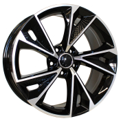 Alu kola Racing Line B1566, 22x9.5 5x112 ET30, černá + leštění (zátěžová)