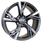 Alu kola Racing Line B1571, 19x8.5 5x112 ET40, šedivá + leštění (zátěžová)