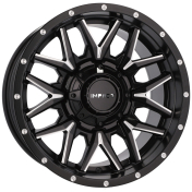 Alu kola Racing Line B1592, 18x9 6x114.3 ET-12, černá matná + leštěný límec