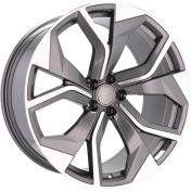 Alu kola Racing Line B1637, 20x9 5x112 ET25, šedivá + leštění (zátěžová)