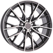 Alu kola Racing Line B5137, 19x8 5x114.3 ET40, šedivá + leštění
