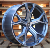 Alu kola Racing Line B5498, 22x9.5 5x112 ET37, šedivá matná + leštění