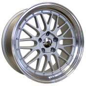 Alu kola Racing Line BK848, 20x8.5 5x120 ET20, stříbrná + leštěný límec