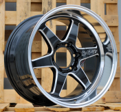 Alu kola Racing Line D1668, 18x9.5 6x139.7 ET20, Černá + leštěný límec