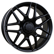 Alu kola Racing Line FE195, 19x9 5x112 ET20, Černá matná + leštěný límec