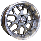 Alu kola Racing Line FR762, 16x7 3x112 ET30, šedivá + leštěný límec