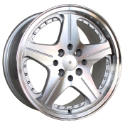 Alu kola Racing Line H5044, 15x8.5 8x100 ET25, stříbrná + leštěný límec