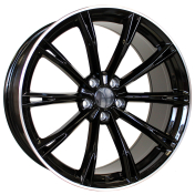 Alu kola Racing Line H5060, 21x9.5 5x112 ET31, Černá + leštěný límec