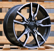 Alu kola Racing Line I5662, 18x7.5 5x112 ET45, černá matná + leštění