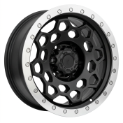 Alu kola Racing Line JT240, 17x8.5 6x139.7 ET, černá matná + leštěný límec