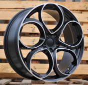 Alu kola Racing Line L2387, 19x8 5x110 ET34, černá matná + leštění (zátěžová)