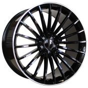 Alu kola Racing Line MR532, 22x10.5 5x112 ET40, Černá + leštěný límec