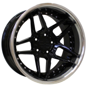 Alu kola Racing Line SSA01, 19x8.5 5x120 ET35, Černá + leštěný límec
