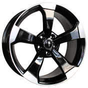 Alu kola Racing Line XE351, 19x8.5 5x112 ET32, černá + leštění (zátěžová)