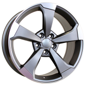 Alu kola Racing Line XE351, 19x8.5 5x112 ET40, šedivá matná + leštění