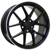 Alu kola Racing Line XE384, 18x8 5x112 ET42, Černá matná + leštěný límec