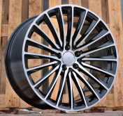 Alu kola Racing Line Y5909B, 20x8.5 5x112 ET34.5, Černá + leštěný límec