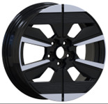 Alu kola Racing Line YF6158, 17x7 5x108 ET44, černá matná + leštění