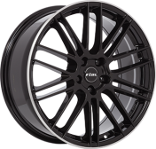 Alu kola RIAL KIBO, 19x8 5x114.3 ET45, černá lesklá + leštěný límec
