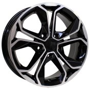 Alu kola AGT 16163, 16x6.5 5x112 ET46, černá + leštění