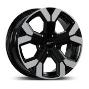 Alu kola AGT 16260, 16x6.5 5x114.3 ET40, černá + leštěný límec