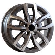 Alu kola AGT 16275, 16x6 5x130 ET68, šedivá + leštění (zátěžová)