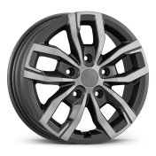 Alu kola AGT 16275, 16x6 5x130 ET68, šedivá + leštění (zátěžová)