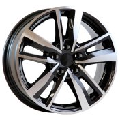 Alu kola AGT 17226, 17x7 5x108 ET46, černá + leštění (zátěžová)