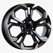 Alu kola AGT 17262, 17x7 5x114.3 ET35, černá matná + leštění