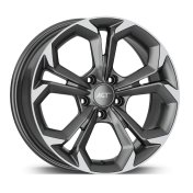 Alu kola AGT 17262, 17x7 5x108 ET40, šedivá + leštění