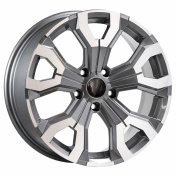 Alu kola Arceo DY1887, 17x7 5x114.3 ET35, šedivá + leštěný límec