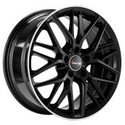Alu kola AVUS VELGEN AF19, 17x7.5 5x112 ET47, černá lesklá + leštěný límec