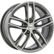 Alu kola BBS SX, 18x8 5x120 ET45, šedivá + leštění (zátěžová)