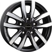 Alu kola BORBET CW5, 16x6 5x130 ET68, černá matná + leštění (zátěžová)