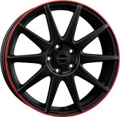 Alu kola BORBET GTX, 19x8 5x114.3 ET50, černá matná s červenou linkou